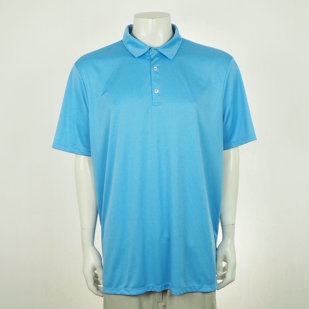 Huk Pursuit Airweight Performance Fishing Polo Shirt Mens 2XL XXL Blue Golf Tech